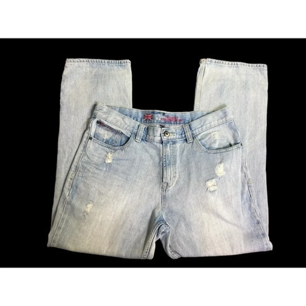 French Connection UK Style Mens Straight-Cut Light‎ Wash Jeans Size 34x30